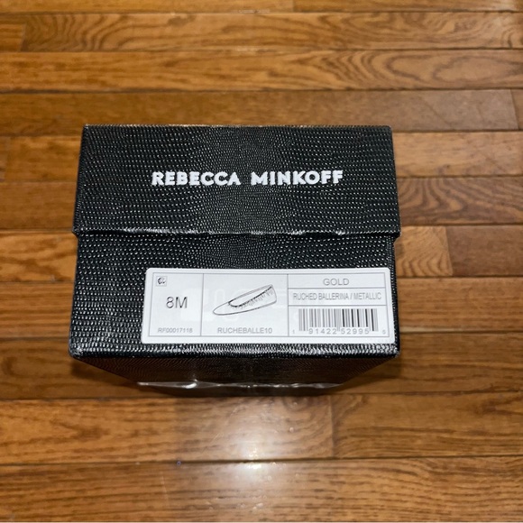 Rebecca Minkoff Ruched Ballet Flats Shimmery Gold Leather Lining Women’s 8 NEW